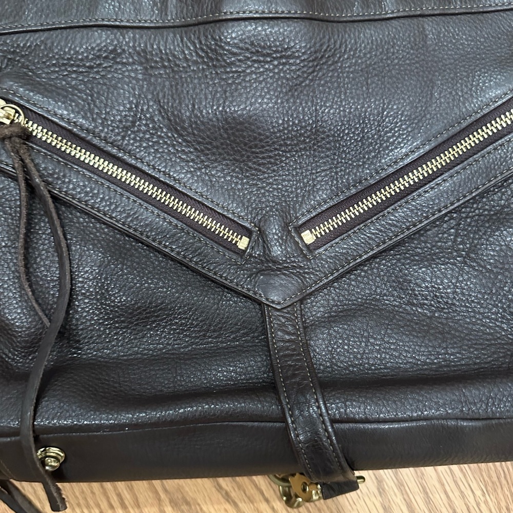 Botkier genuine leather tassel purse handbag bag hobo boho dark brown EUC - Picture 2 of 8